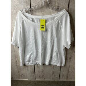 All In Motion Womens White Moisture Wicking Ventilating Crop Top Size XXL